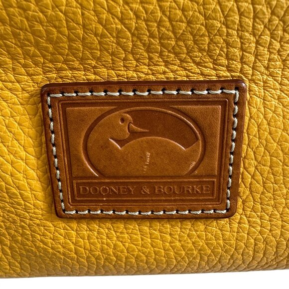 Dooney & Bourke Paige Hobo Bag Purse Dandelion Yellow Pebbled Leather Duck Logo - Picture 5 of 11
